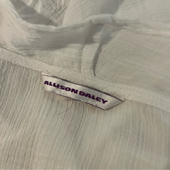 Allison Daley White Open-Front Light Fabric Cardigan Size Small - Picture 4 of 4